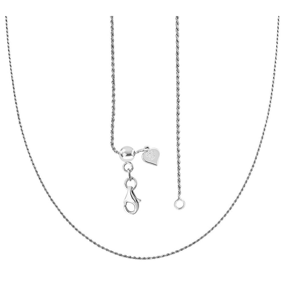 Italian Rhodium Over Sterling Rope Chain Necklace 22" 3.5 - Picture 4 of 6